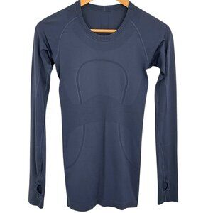Lululemon Swiftly Tech Long Sleeve Crew Top Dazed Blue Size 4 Performance Run